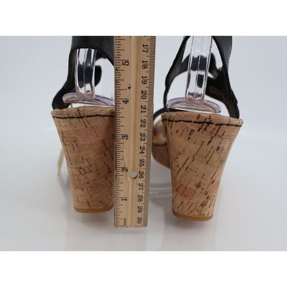 Born Lenore Platform Wedge Sandals Womens Size 10 M Black Leather Buckle Shoes - Picture 6 of 12